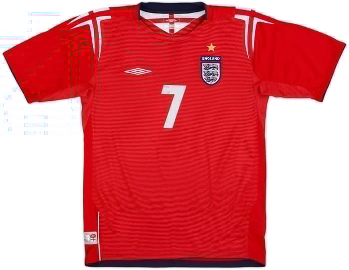 2004-06 England Away Shirt Beckham #7 - 8/10 - (L.Boys)