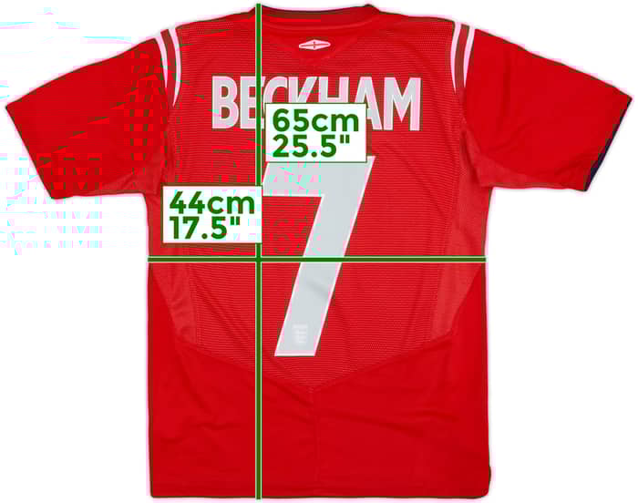 2004-06 England Away Shirt Beckham #7 - 8/10 - (L.Boys)