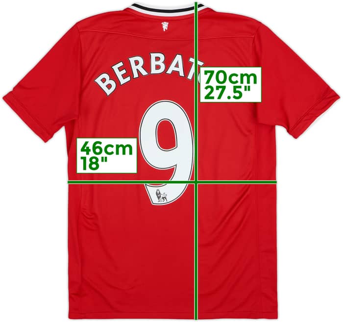 2011-12 Manchester United Home Shirt Berbatov #9 - 7/10 - (XL.Boys)