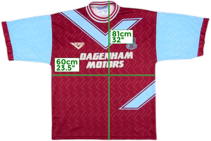 1993-95 West Ham Home Shirt - 7/10 - (XL)
