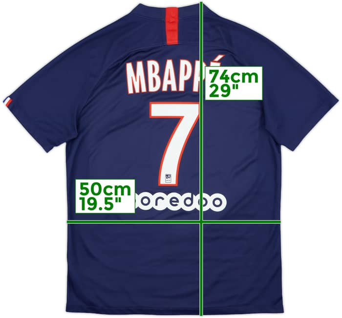 2019-20 Paris Saint-Germain Home Shirt Mbappe #7 - 8/10 - (L)