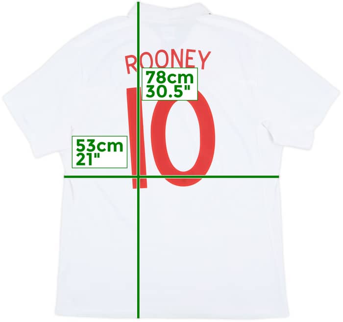 2009-10 England Home Shirt Rooney #10 - 8/10 - (L)