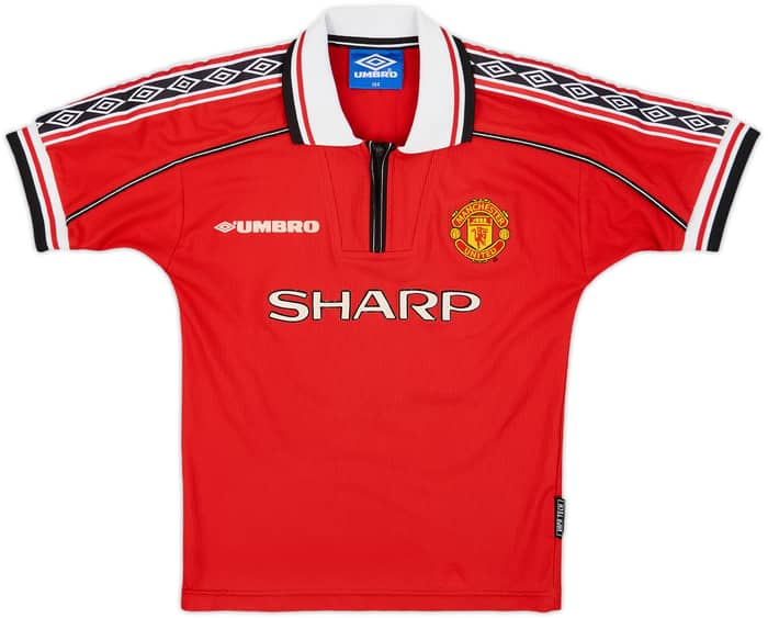 1998-00 Manchester United Home Shirt Solskjaer #20 - 7/10 - (S.Boys)
