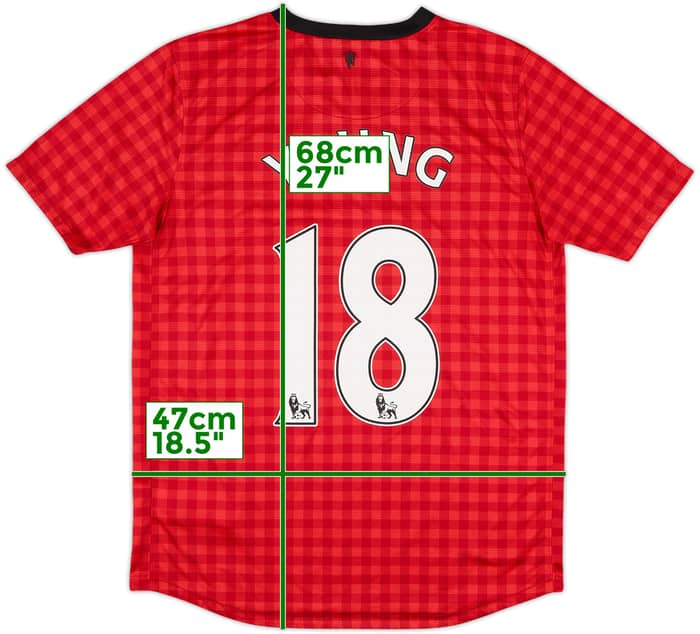 2012-13 Manchester United Home Shirt Young #18 - 7/10 - (XL.Boys)