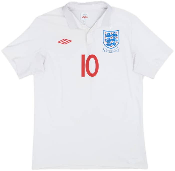 2009-10 England 'World Cup South Africa 2010' Home Shirt Rooney #10 - 6/10 - (M)