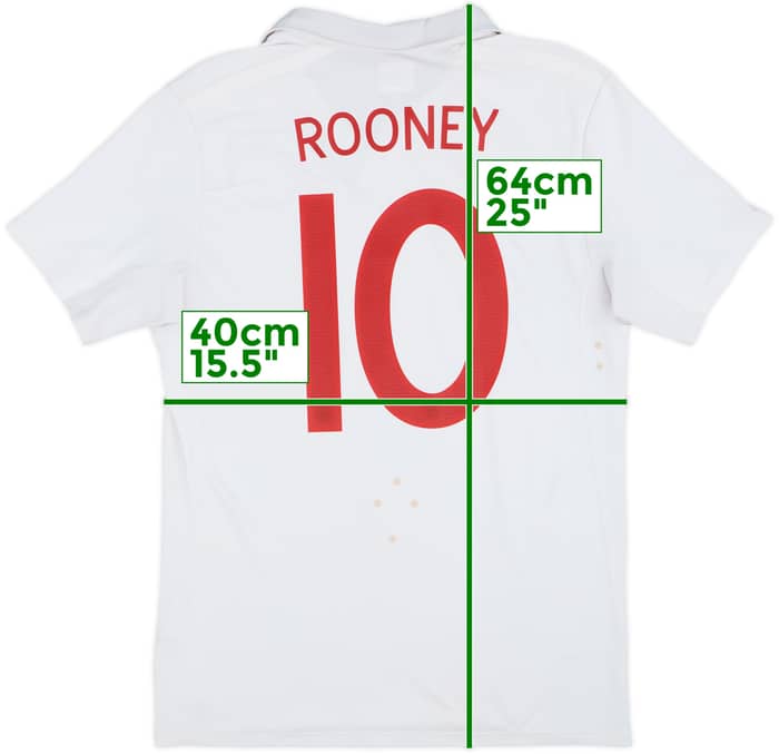 2009-10 England 'World Cup South Africa 2010' Home Shirt Rooney #10 - 6/10 - (M)