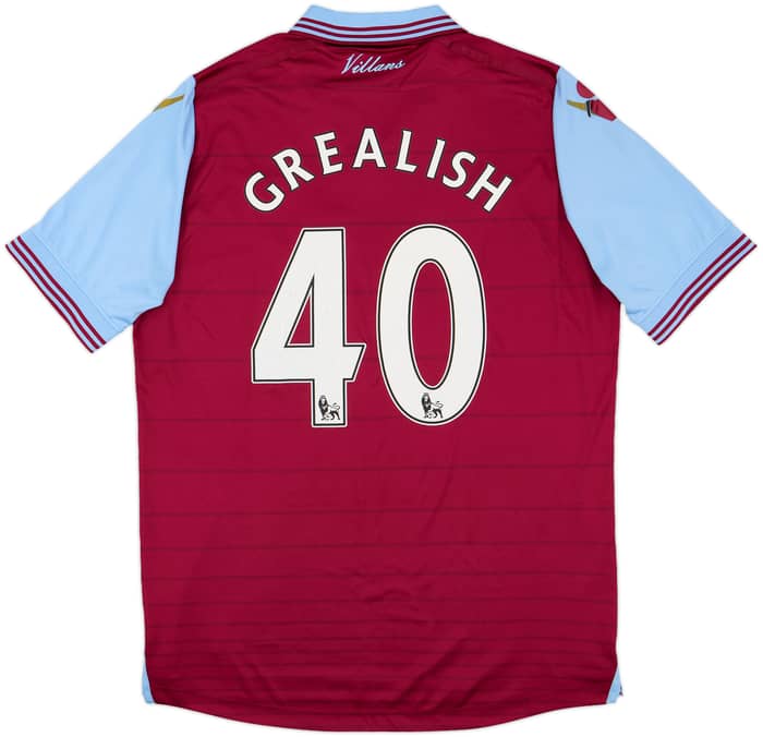 2015-16 Aston Villa Home Shirt Grealish #40 - 5/10 - (L)