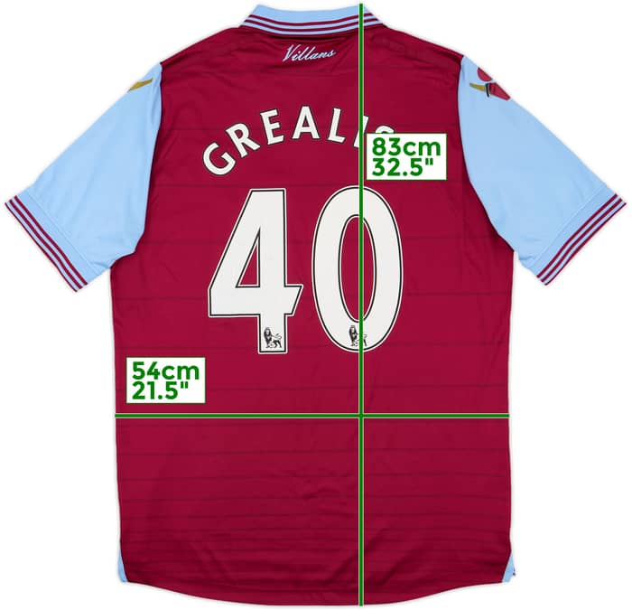 2015-16 Aston Villa Home Shirt Grealish #40 - 5/10 - (L)