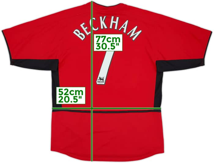 2002-04 Manchester United Home Shirt Beckham #7 - 6/10 - (M)