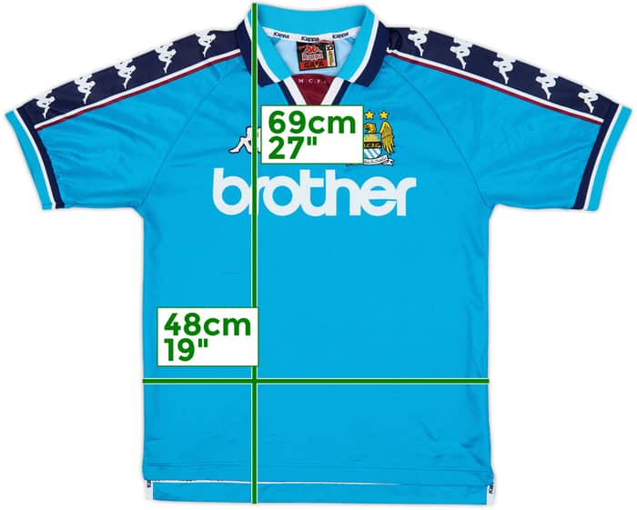 1997-99 Manchester City Home Shirt - 8/10 - (XL.Boys)