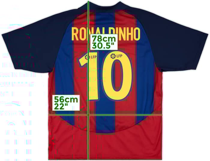 2003-04 Barcelona Basic Home Shirt Ronaldinho #10 - 9/10 - (L)
