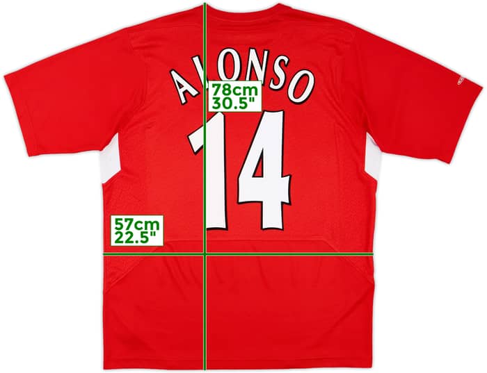2004-06 Liverpool Home Shirt Alonso #14 - 6/10 - (L)