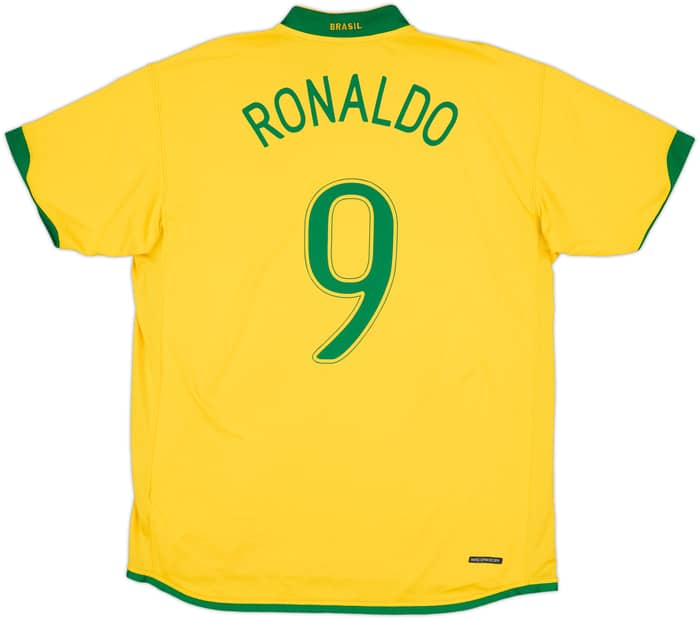 2006-08 Brazil Home Shirt Ronaldo #9 - 7/10 - (XL)