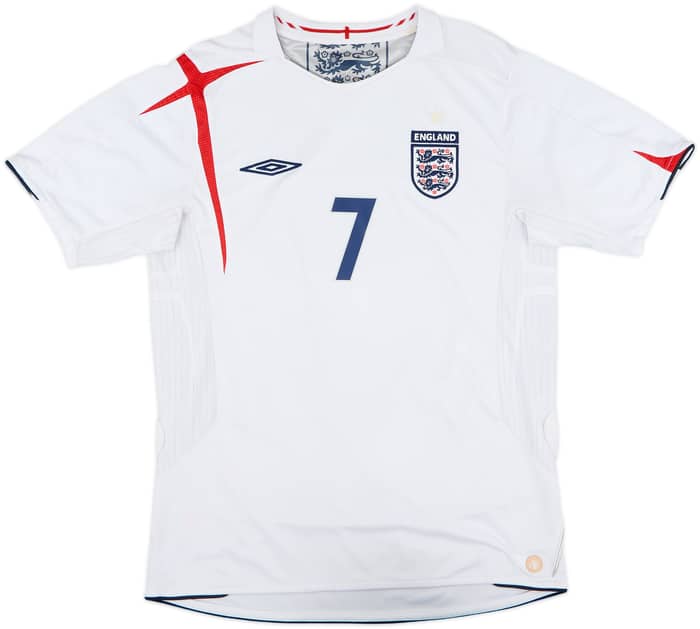2005-07 England Home Shirt Beckham #7 - 6/10 - (M)