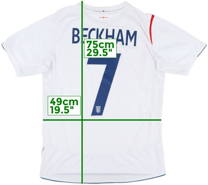 2005-07 England Home Shirt Beckham #7 - 6/10 - (M)