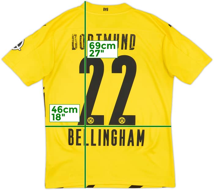 2020-21 Borussia Dortmund Home Shirt Bellingham #22 - 6/10 - (S)