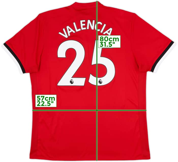 2017-18 Manchester United Home Shirt Valencia #25 - 5/10 - (XL)