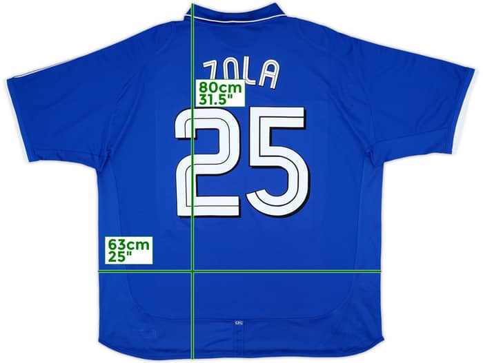 2001-03 Chelsea Home Shirt Zola #25 - 9/10 - (XXL)