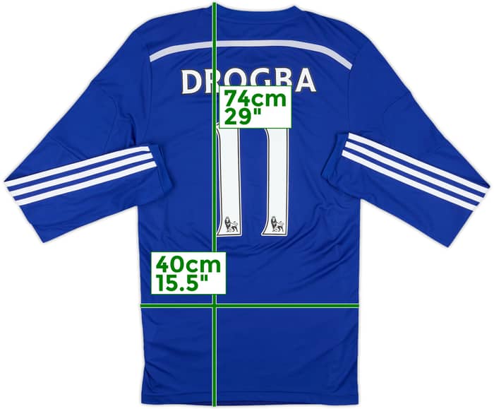 2014-15 Chelsea Player Issue Home L/S Shirt Drogba #11 - 7/10 - (S/M)