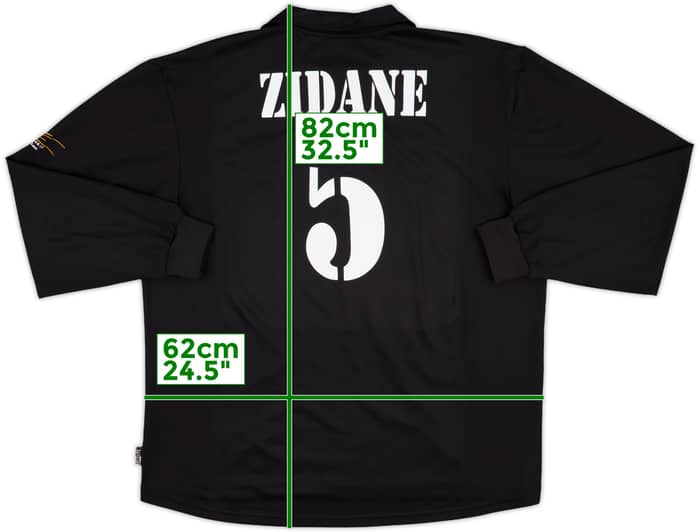 2001-02 Real Madrid Away L/S Shirt Zidane #5 - 8/10 - (XXL)