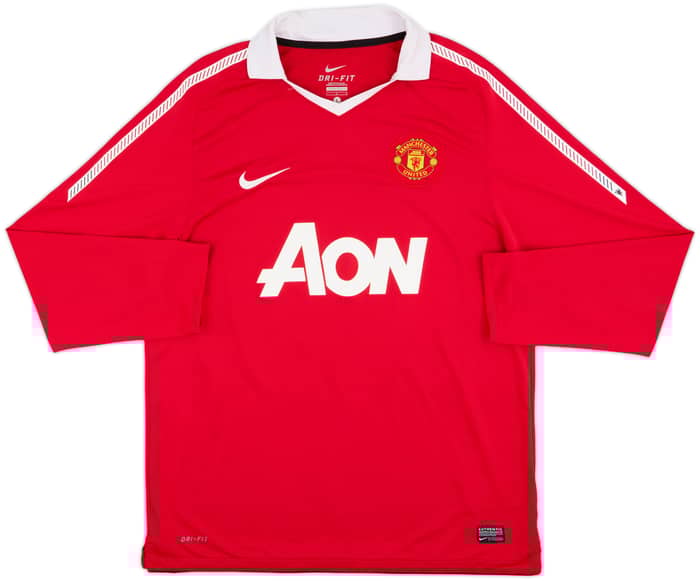 2010-11 Manchester United Home L/S Shirt Rooney #10 - 8/10 - (XL)