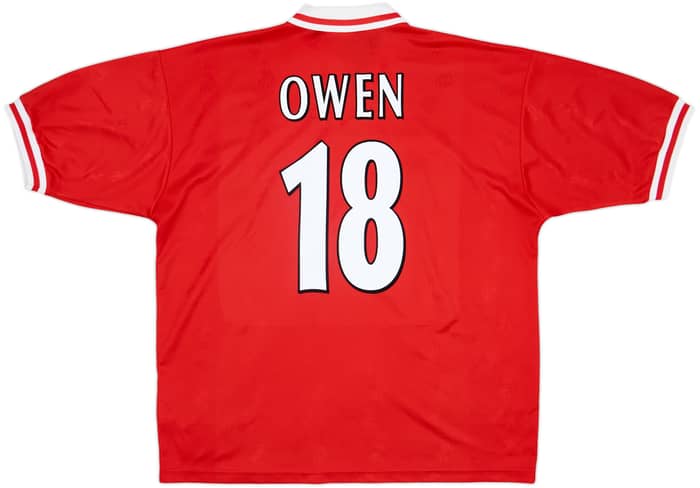 1996-98 Liverpool Home Shirt Owen #18 - 6/10 - (XL)