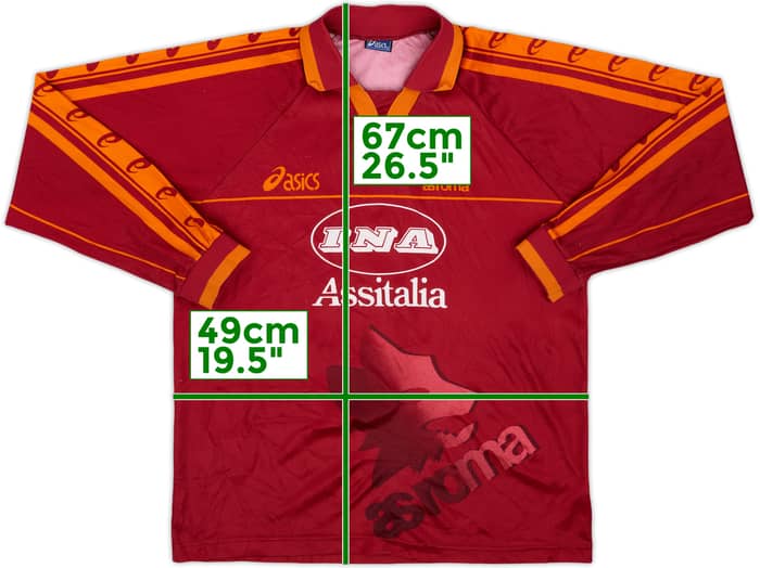 1995-96 Roma Home L/S Shirt - 4/10 - (XL.Boys)