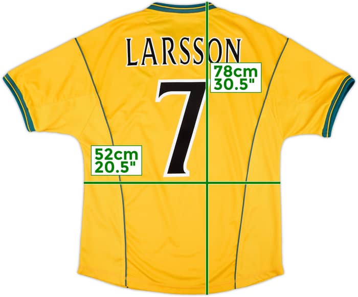 2000-02 Celtic Away Shirt Larsson #7 - 7/10 - (L)