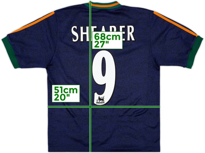 1997-98 Newcastle Away Shirt Shearer #9 - 8/10 - (S)