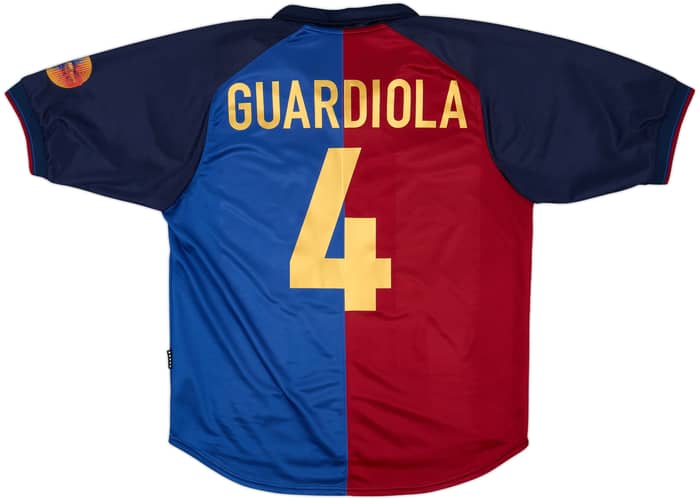 1999-00 Barcelona Centenary Home Shirt Guardiola #4 - 8/10 - (L)