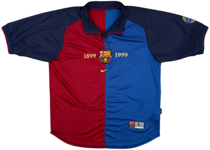 1999-00 Barcelona Centenary Home Shirt Guardiola #4 - 8/10 - (L)