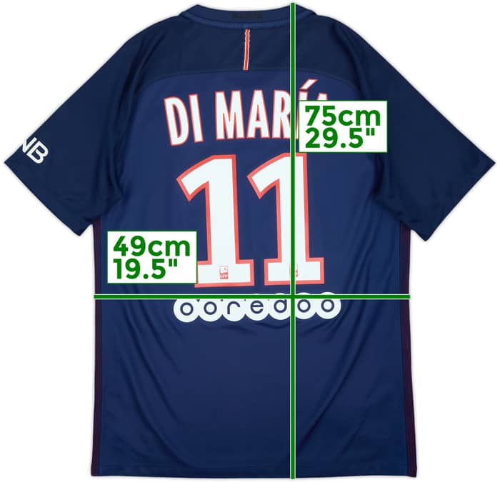 2016-17 Paris Saint-Germain Home Shirt Di Maria #11 - 8/10 - (M)