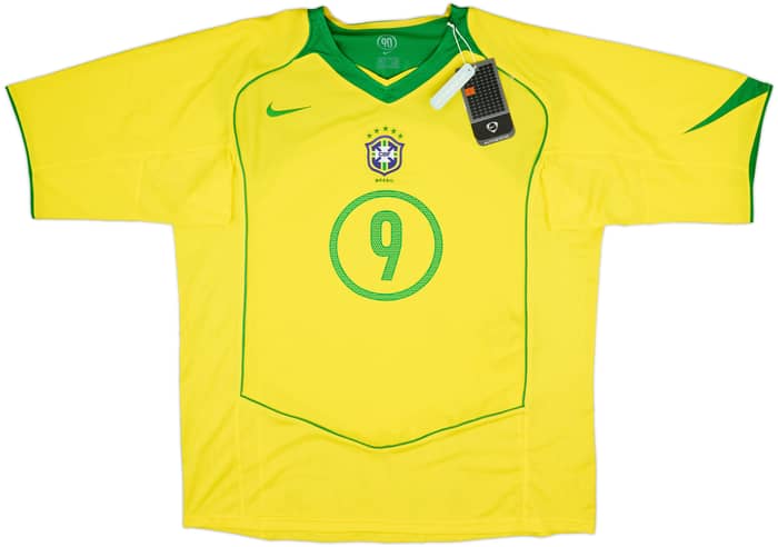 2004-06 Brazil Home Shirt Ronaldo #9 (XL)