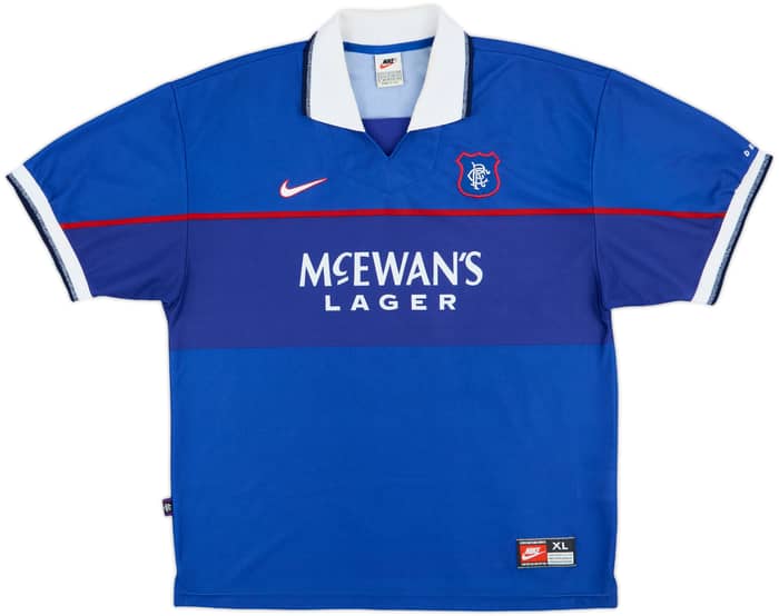1997-99 Rangers Home Shirt Gascoigne #8 - 8/10 - (XL)