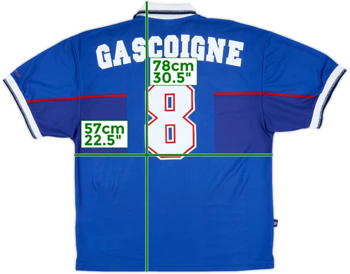 1997-99 Rangers Home Shirt Gascoigne #8 - 8/10 - (XL)
