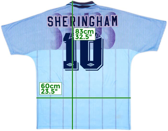 1991-94 Tottenham Third Shirt Sheringham #10 - 8/10 - (XXL)