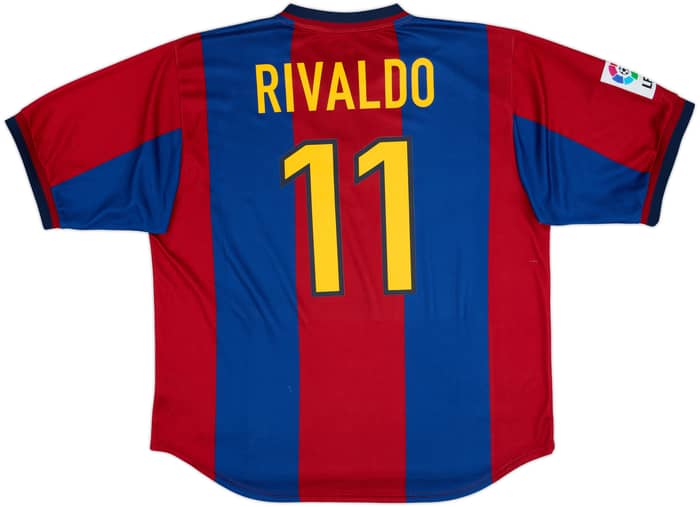 1998-00 Barcelona Home Shirt Rivaldo #11 - 8/10 - (XL)