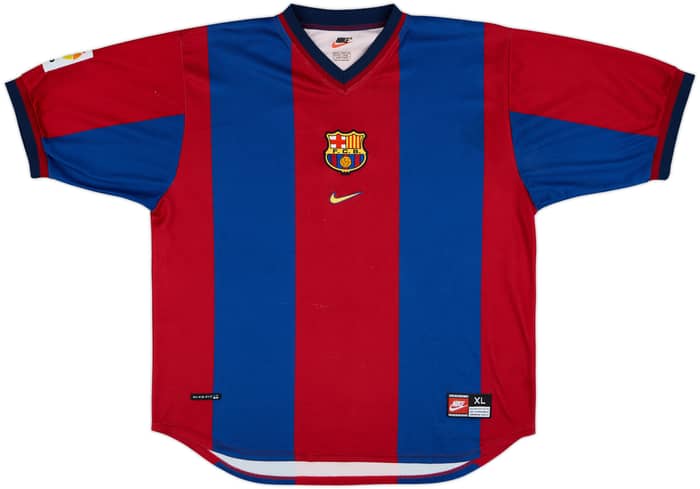1998-00 Barcelona Home Shirt Rivaldo #11 - 8/10 - (XL)