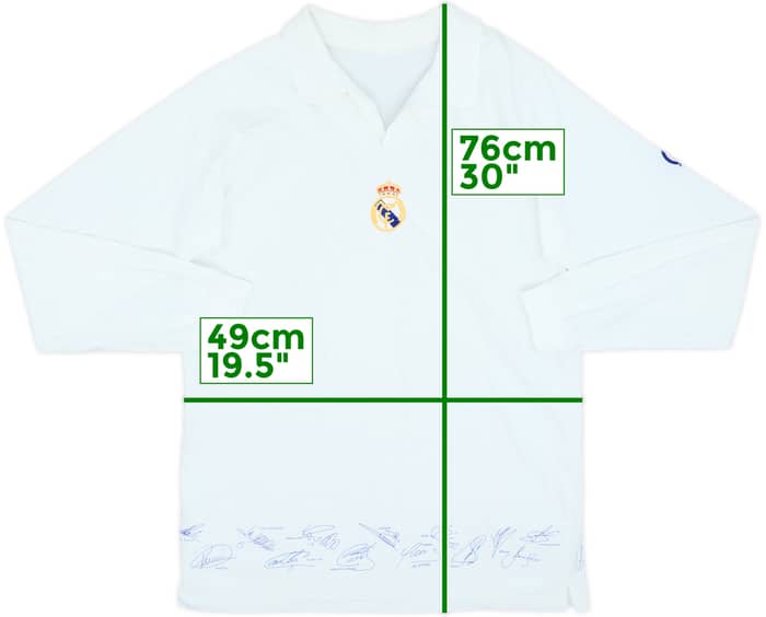 2002-03 Real Madrid 'Signed' Cotton L/S Shirt - 9/10 - (L)