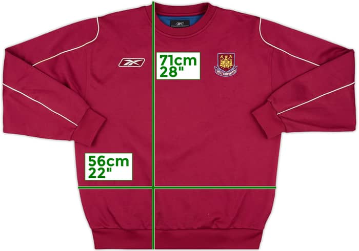 2005-07 West Ham Reebok Sweat Top - 8/10 - (M)
