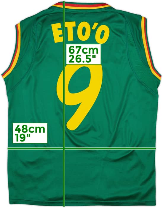 2002 Cameroon Home Vest Shirt Eto'o #9 - 9/10 - (XL)