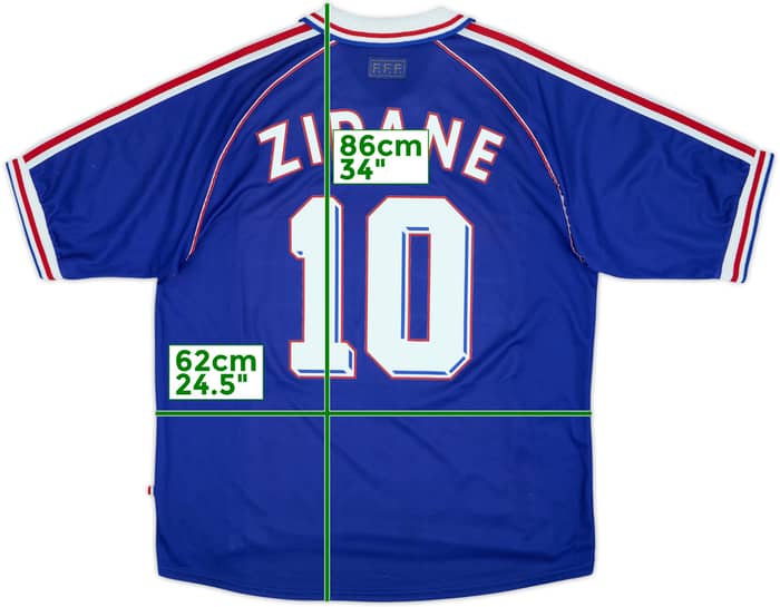 1998-00 France Home Shirt Zidane #10 - 5/10 - (XL)