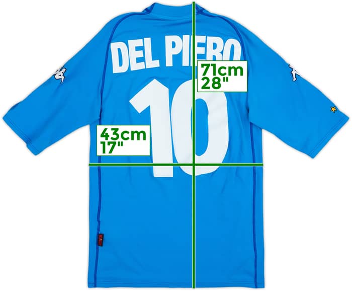 2000-01 Italy Home Shirt Del Piero #10 - 8/10 - (S)