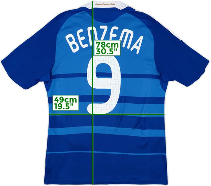 2008-09 France Home Shirt Benzema #9 - 8/10 - (M)