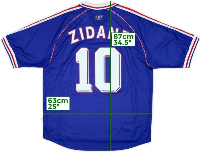 1998-00 France Home Shirt Zidane #10 - 8/10 - (XXL)