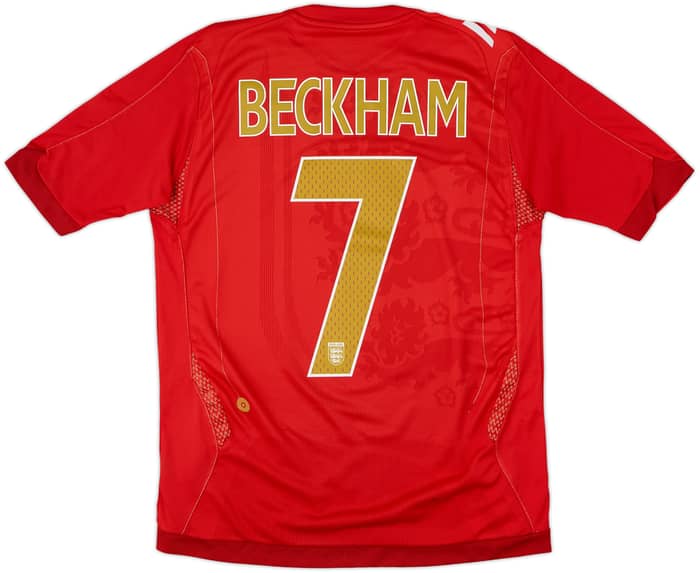 2006-08 England Away Shirt Beckham #7 - 7/10 - (XL.Boys)