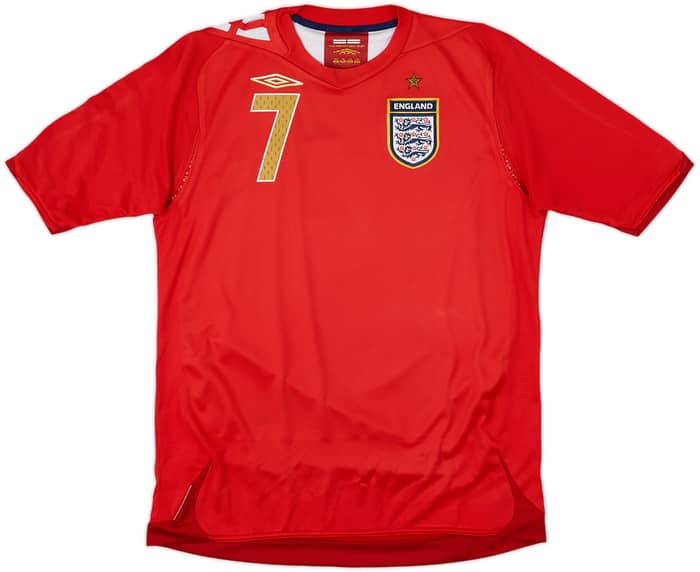 2006-08 England Away Shirt Beckham #7 - 7/10 - (XL.Boys)