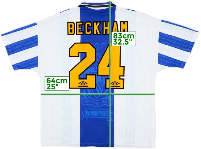 1994-96 Manchester United Third Shirt Beckham #24 - 8/10 - (XXL)