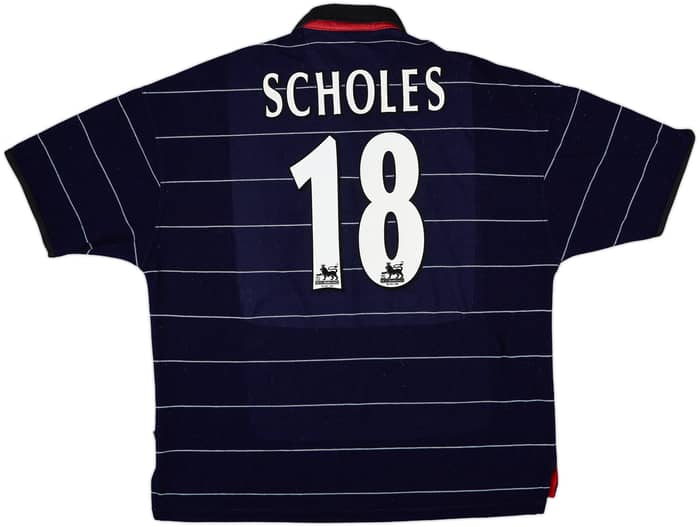 1999-00 Manchester United Away Shirt Scholes #18 - 8/10 - (XXL)