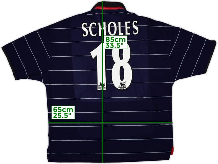 1999-00 Manchester United Away Shirt Scholes #18 - 8/10 - (XXL)